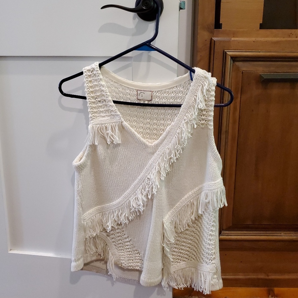 White Knit Anthropologie tank top